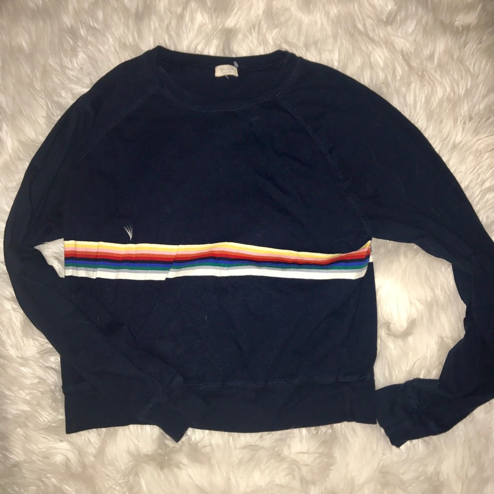 BRANDY MELVILLE Navy Rainbow Shirt
